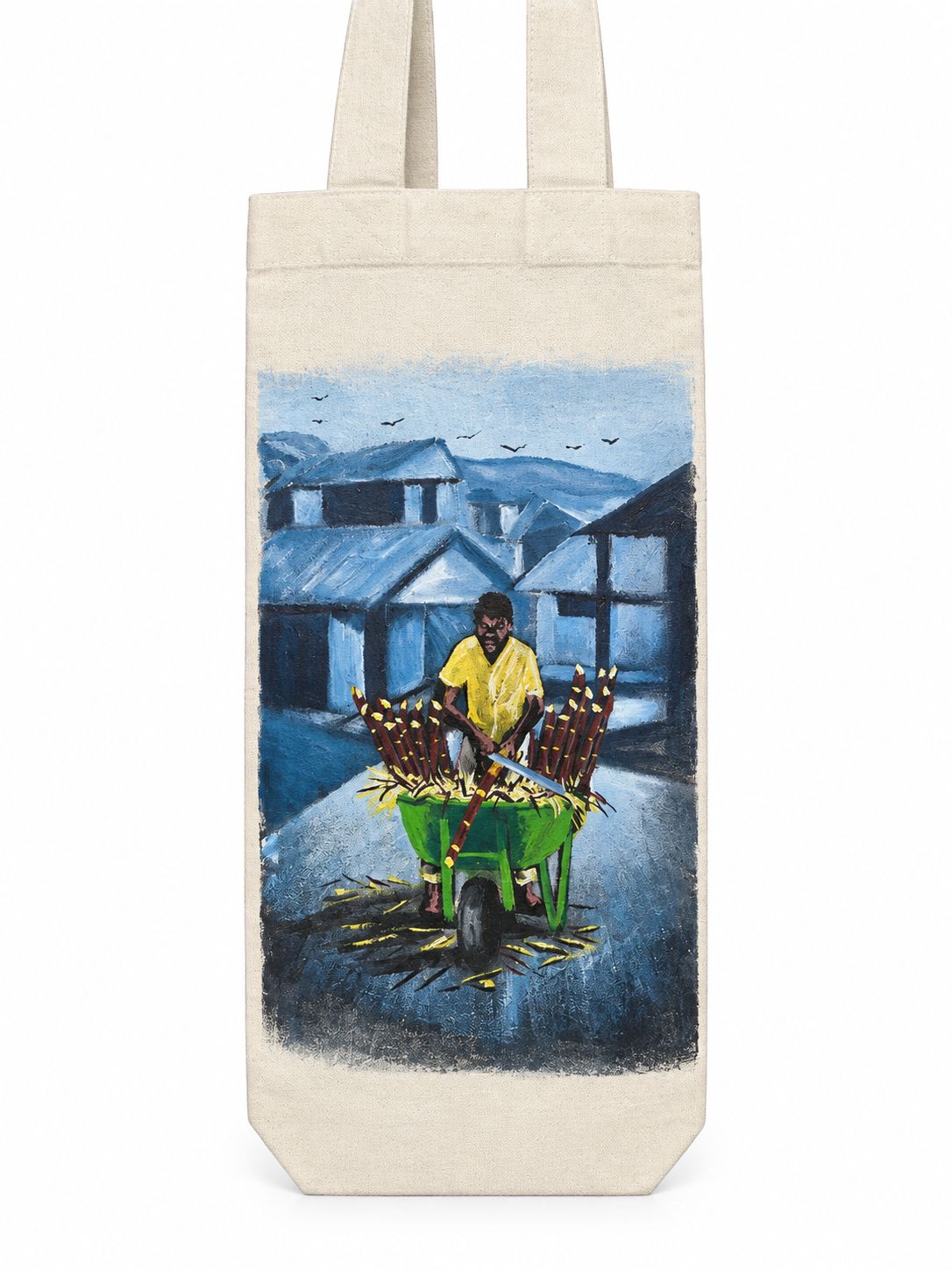 Wine Tote Bag Hand Painted