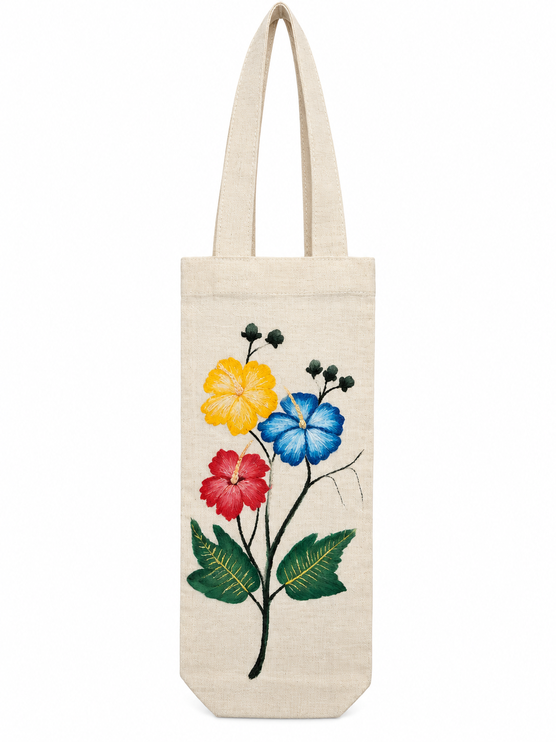Wine Tote Bag Hand Painted
