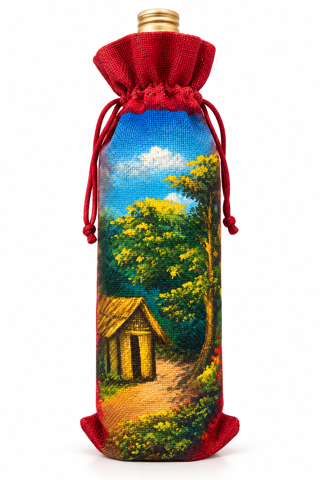 Wine Tote Bag Hand Painted