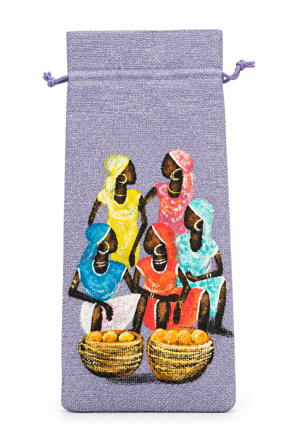 Wine Tote Bag Hand Painted