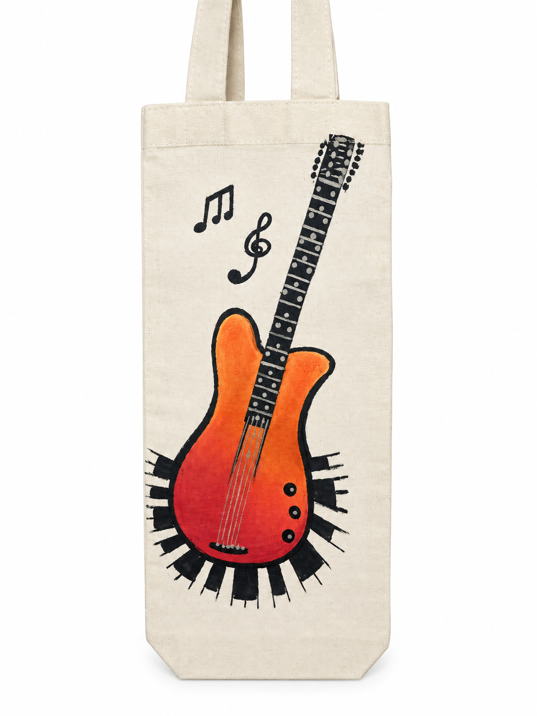 Wine Tote Bag Hand Painted