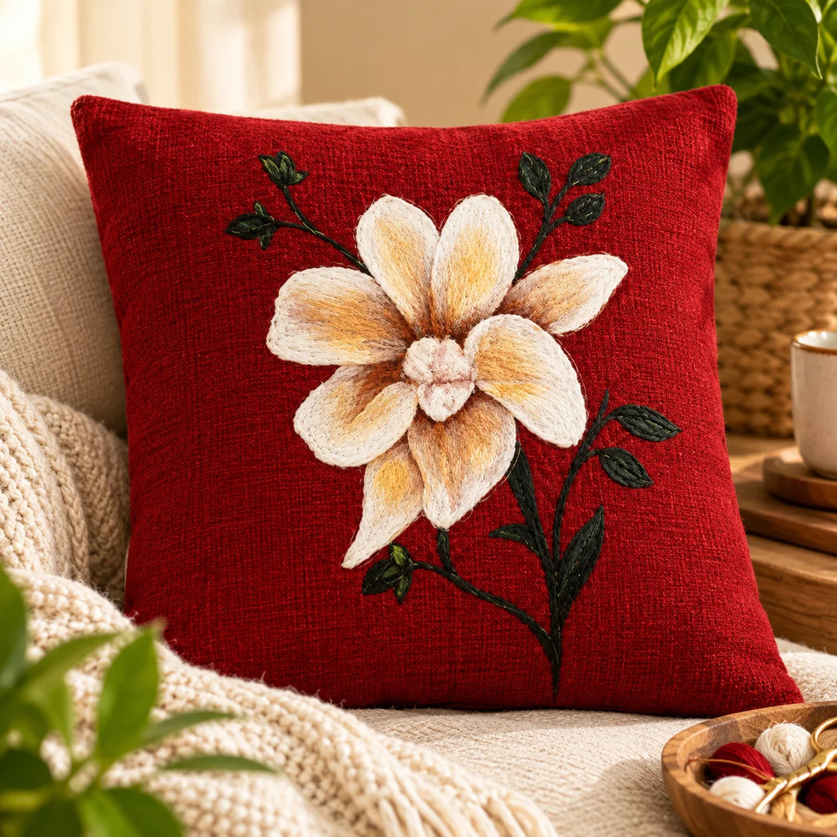 Hand painted Cushion Cover