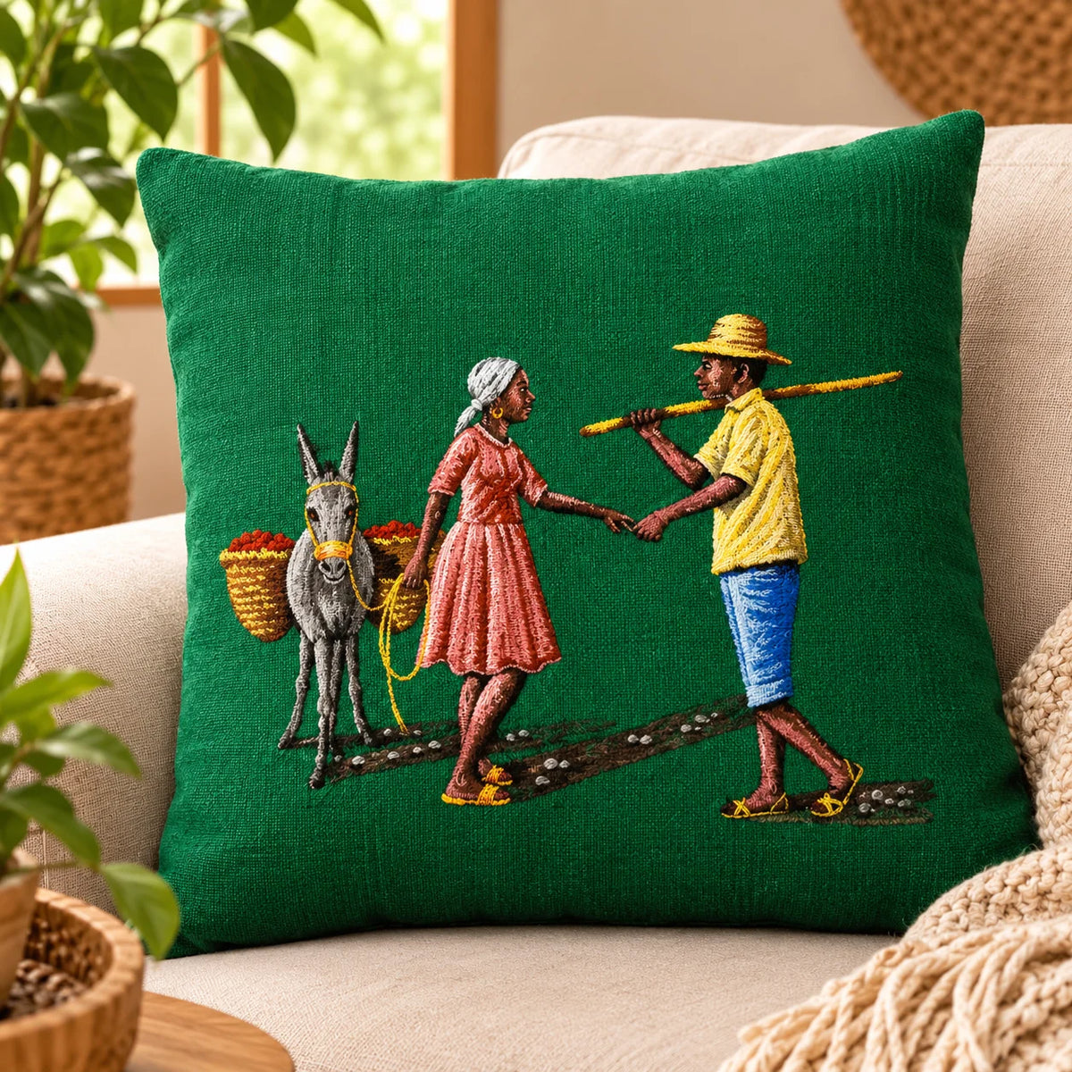 Hand painted Cushion Cover