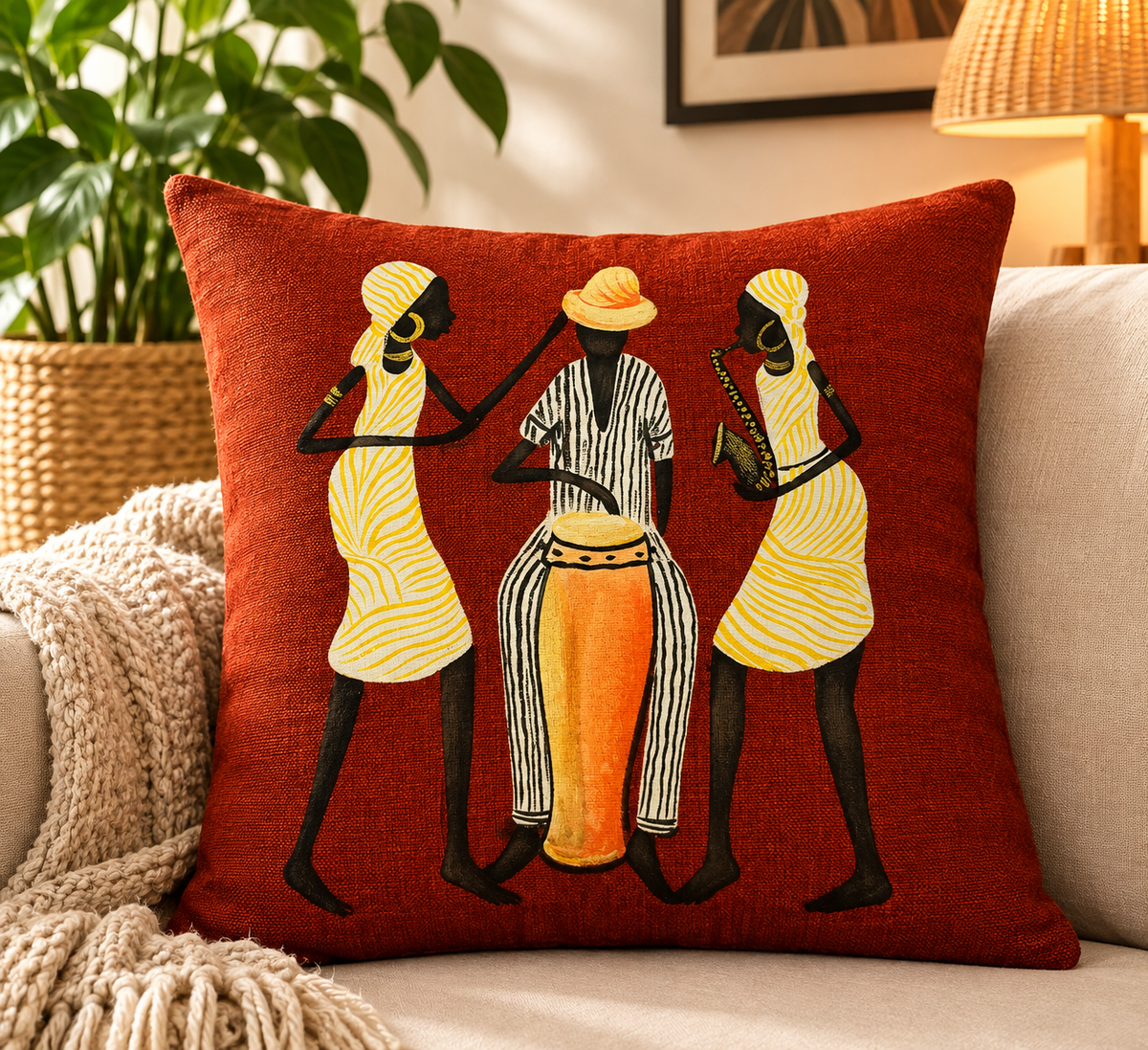Hand painted Cushion Cover