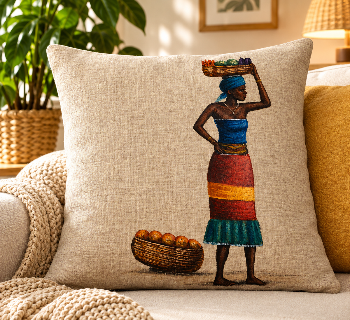 Hand painted Cushion Cover