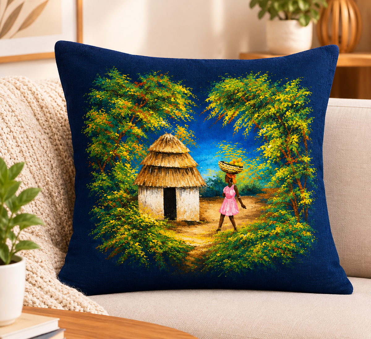 Hand painted Cushion Cover