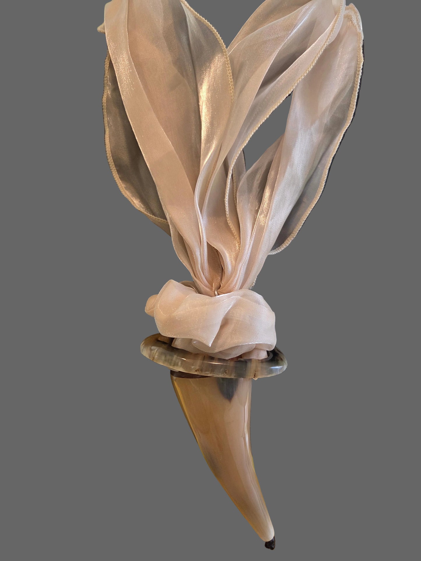 White scarf tied in back!