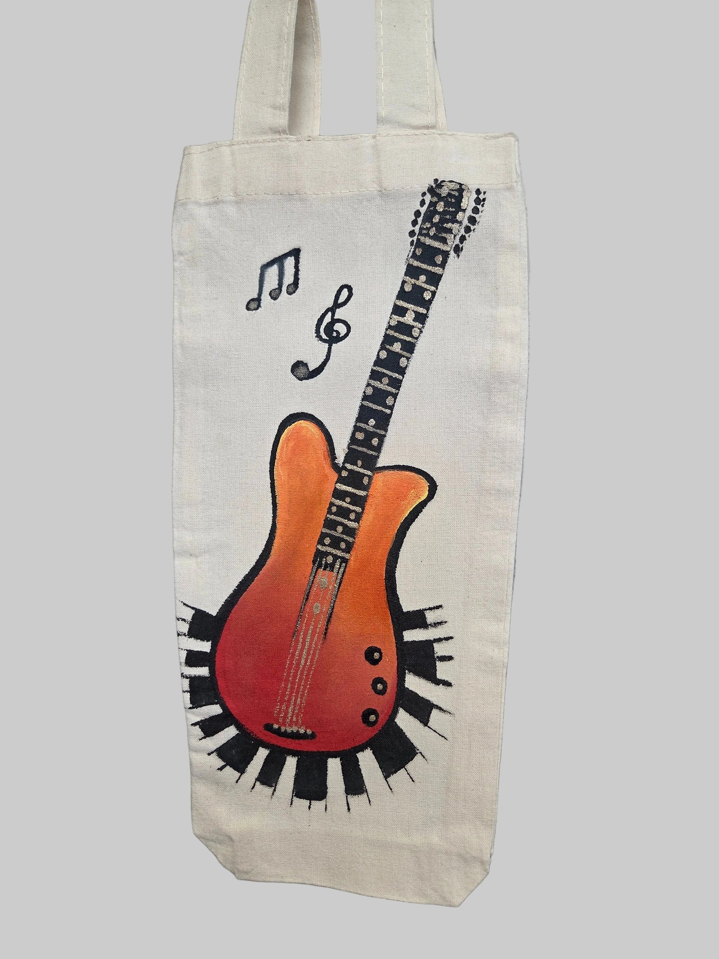 Wine Tote Bag Hand Painted