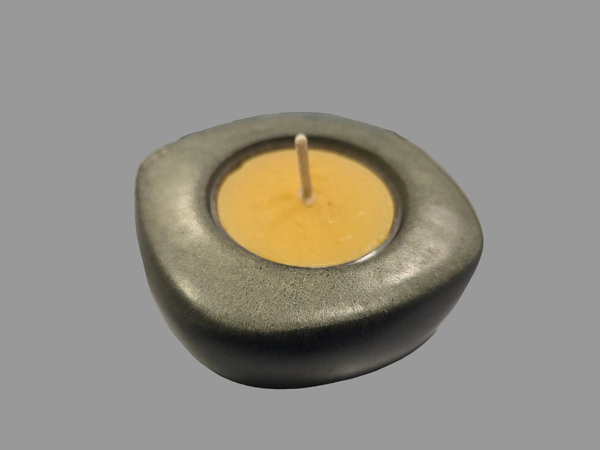 Candle in a stone holder!