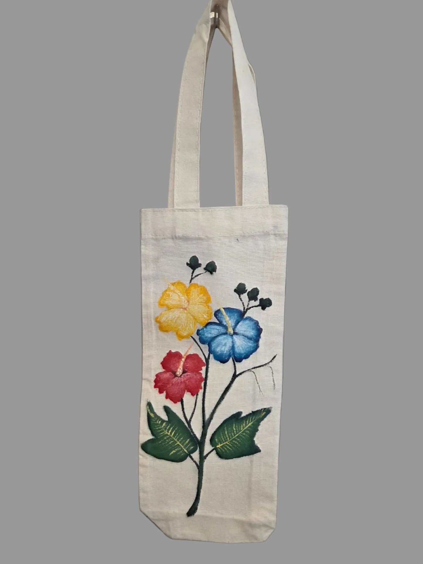 Wine Tote Bag Hand Painted