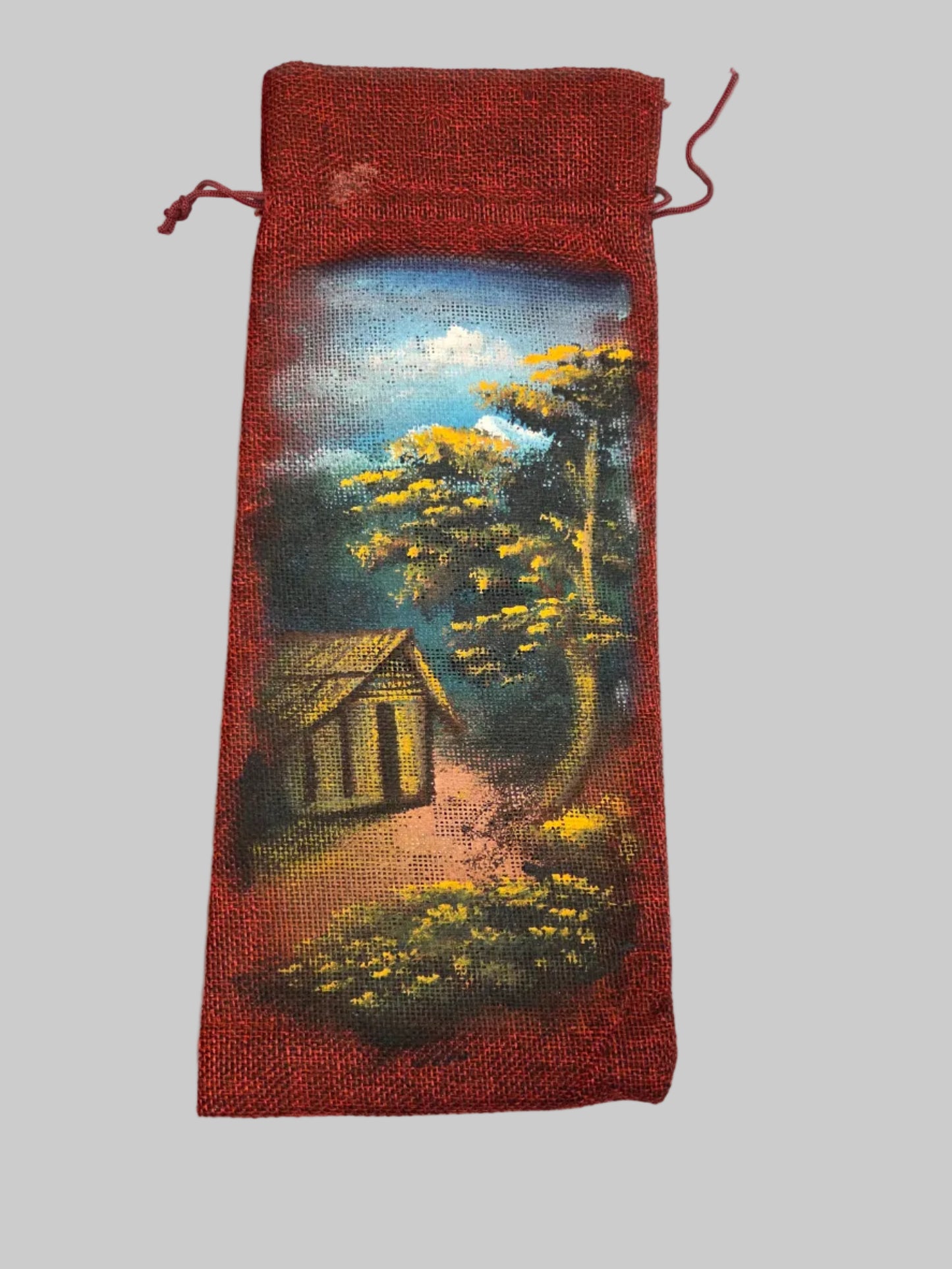 Wine Tote Bag Hand Painted