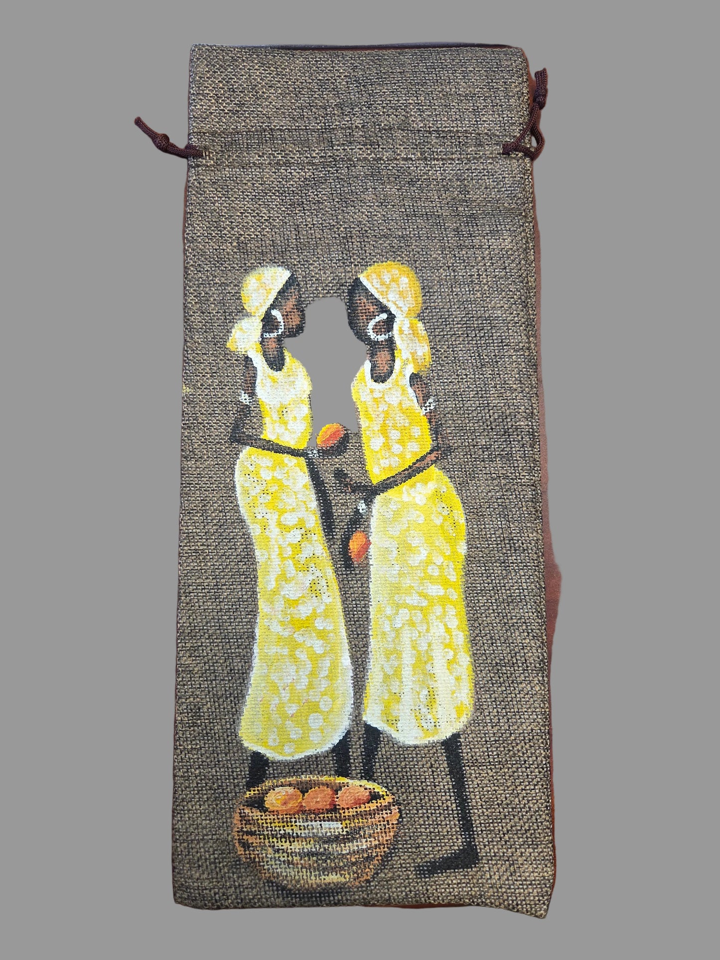 Wine Tote Bag Hand Painted