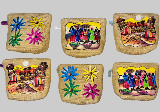 Mini Wallet Hand Painted
