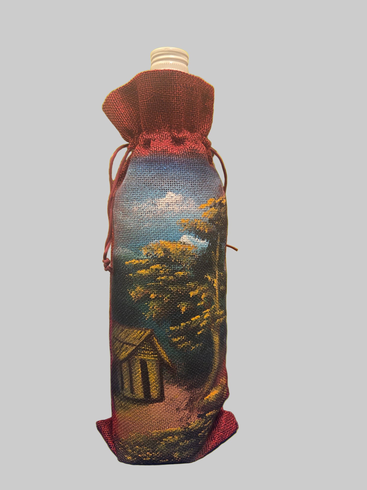 Wine Tote Bag Hand Painted